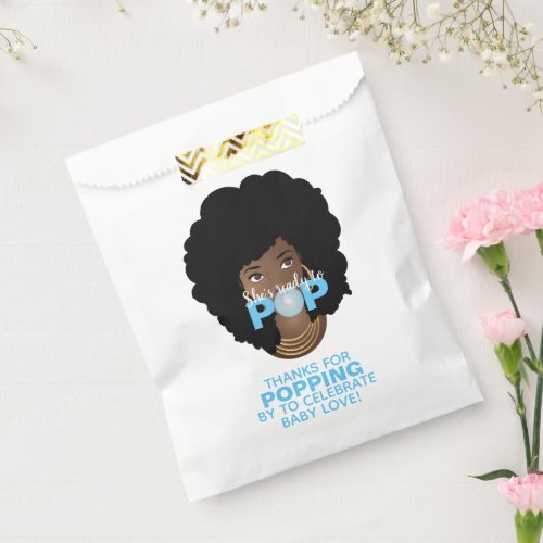 Thank You Blue Bubblegum Black Woman Favor Bag