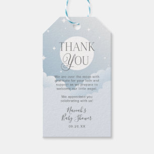 Thank You Blue Clouds Moon Stars Baby Shower Favor Gift Tags