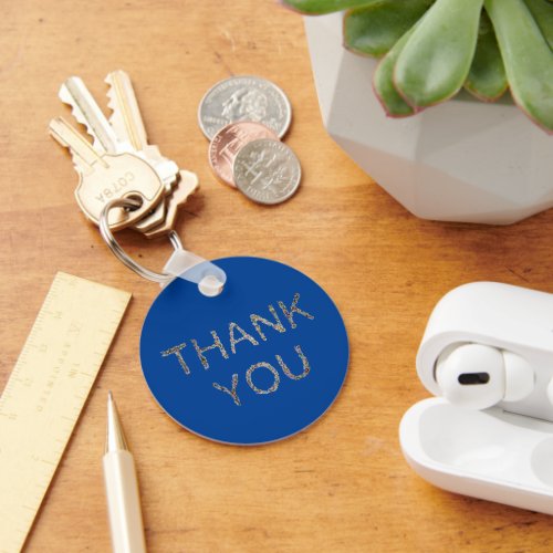 Thank You Blue Colorful Minimalist Appreciation Keychain