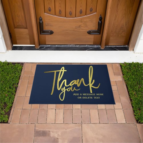 Thank You Blue Gold Doormat