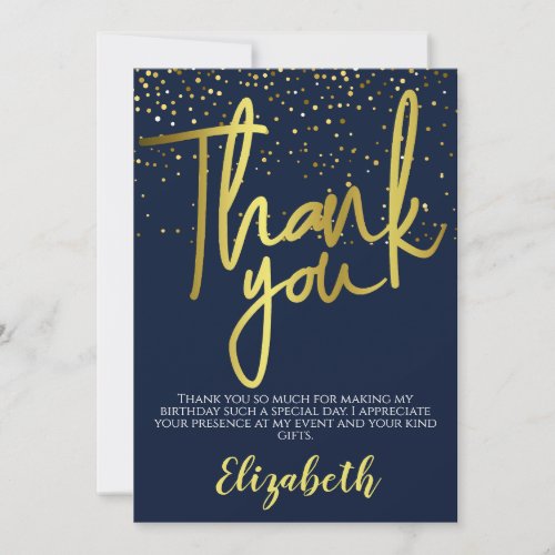 Thank You Blue Gold Typography