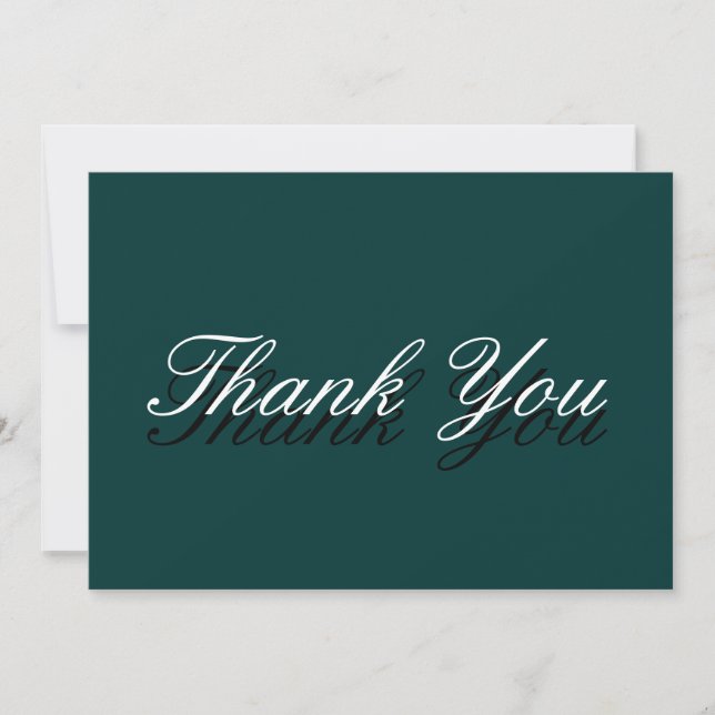 Thank You Blue Green Color Minimalist Card (Front)