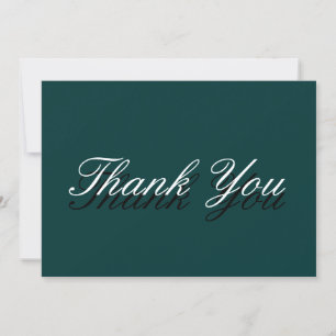 Thank You Blue Green Color Minimalist Card