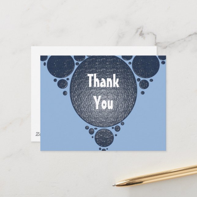 Thank You Blue Modern Business Appreciation Postcard (Front/Back In Situ)