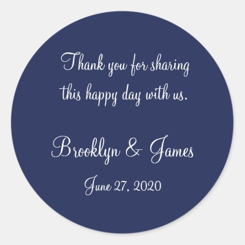 Thank You Blue Nautical Wedding Stickers