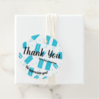 Thank you - Blue Popsicles Favor Tags