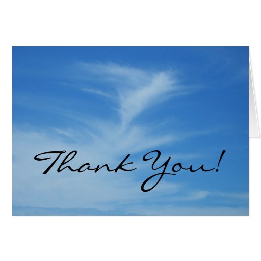 Thank You Blue Sky Card | Zazzle