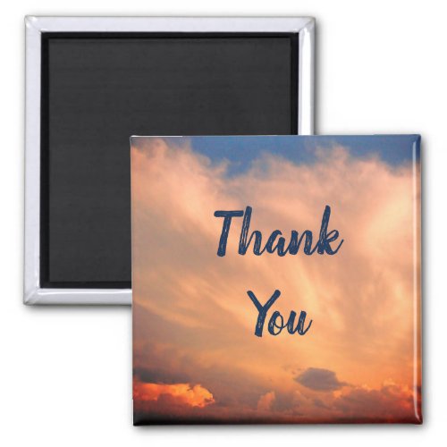 Thank You Blue Sky Pink Clouds Appreciation Magnet