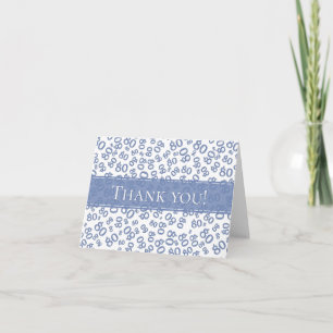 Thank you!" Blue/White Age 80 Number Pattern Thank You Card