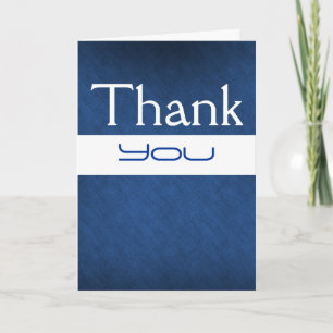 "thank you" blue white birthday wedding thank you card