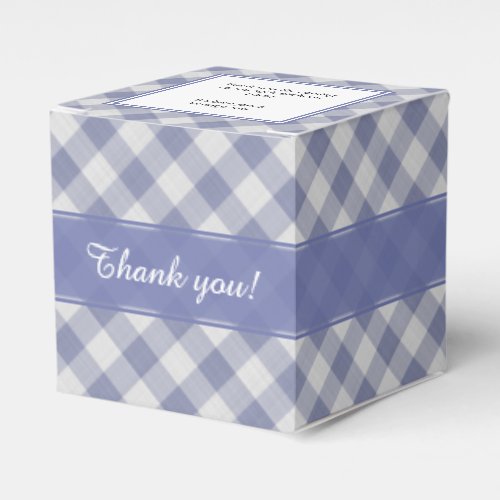 Thank You BlueWhite Gingham Checks Pattern Favor Boxes