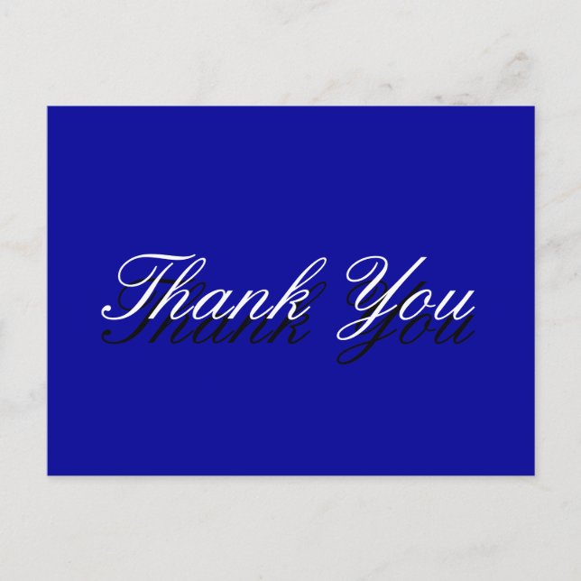 Thank You Blue White Greeting Card (Front)