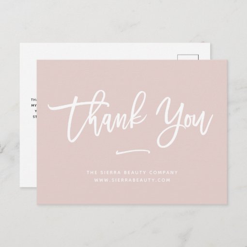 Thank You | Blush Custom Retail Small Business Postcard | Zazzle