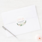 Thank you blush floral baby shower favour classic round sticker (Envelope)