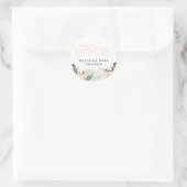 Thank you blush floral baby shower favour classic round sticker (Bag)