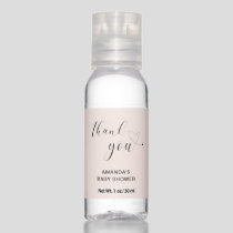 Thank You Blush Pink Girl Baby Shower Favor Hand Sanitizer