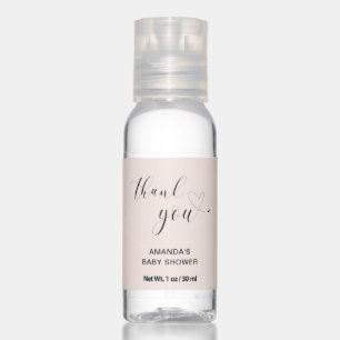Thank You Blush Pink Girl Baby Shower Favor Hand Sanitizer