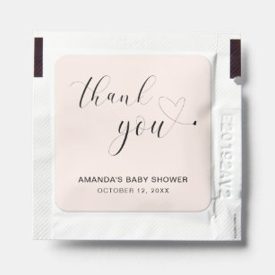 Thank You Blush Pink Girl Baby Shower Favor Hand Sanitizer Packet