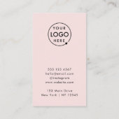 Thank You | Blush Pink Logo Modern Business Discount Card (Back)