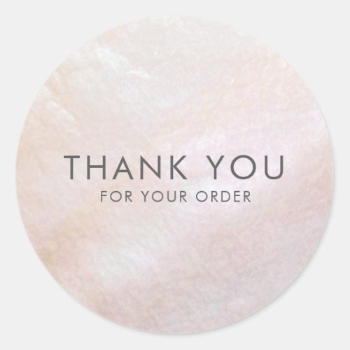 Thank You Blush Pink Mother of Pearl Shell Classic Round Sticker