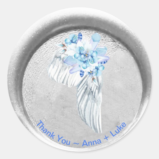 *~* THANK YOU Boho Angel Wing Faux  Wax Seal (Front)