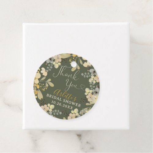 Thank you boho floral autumn chic bridal shower favor tags
