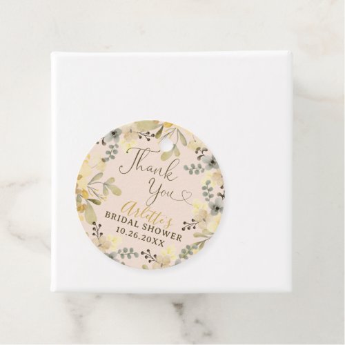 Thank you boho floral autumn chic bridal shower favor tags