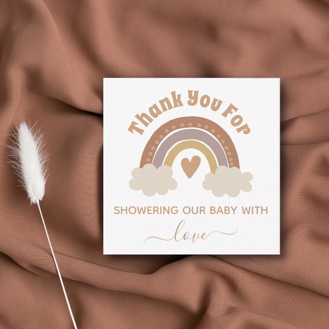 thank you boho rainbow baby shower note card (Creator Uploaded)