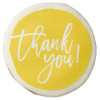THANK YOU bold hand lettered white writing yellow