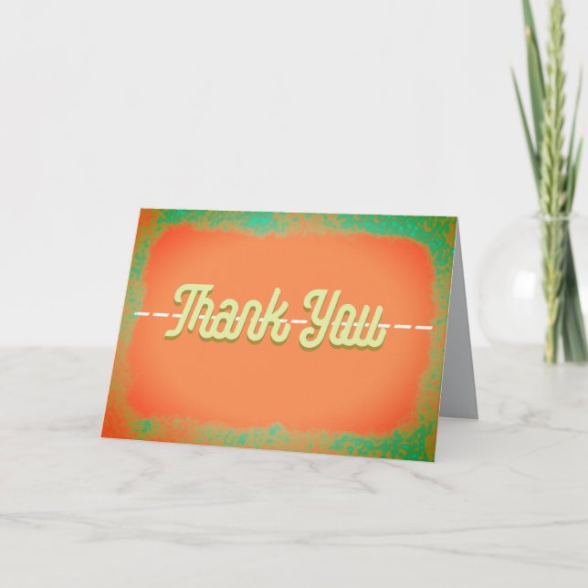 Thank You Bold Text Terra Cotta And Teal  (Front)