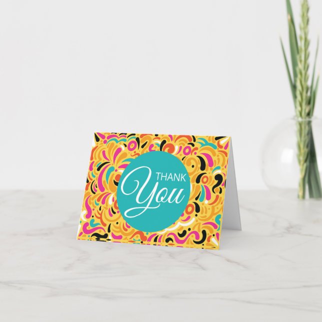 Thank You Boldy Colored Abstract Card (Front)