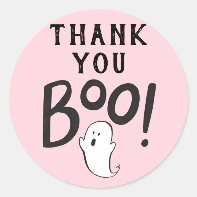 Thank You Boo Baby Shower Favor Classic Round Sticker | Zazzle