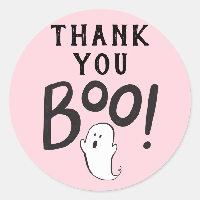 Thank You Boo Baby Shower Favor Classic Round Sticker (Front)