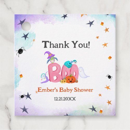 Thank You Boo Ghost Owl Halloween Baby Shower Favor Tags