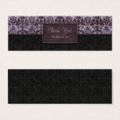 Thank You Bookmark Damask Purple Black (Front & Back)