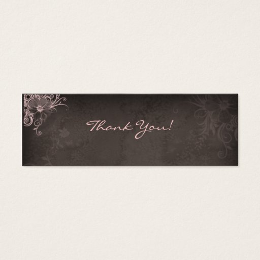 Customizable Thank You Bookmark Pink Brown Business Card Templates