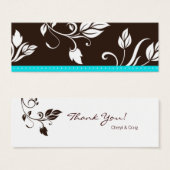 Thank You Bookmark Turquoise Blue Brown trendy (Front & Back)