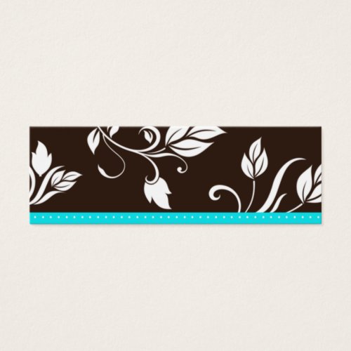 Thank You Bookmark Turquoise Blue Brown trendy Business Cards