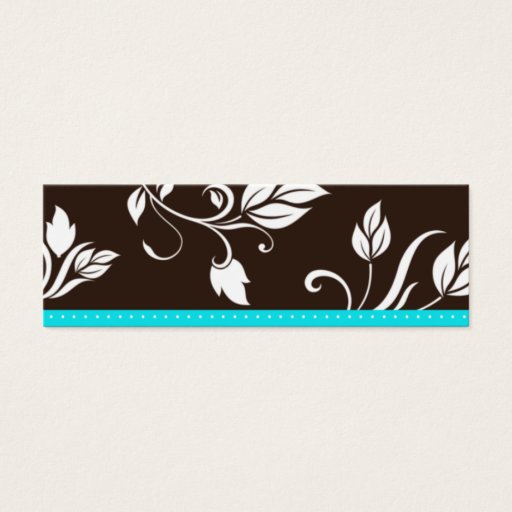 Customizable Thank You Bookmark Turquoise Blue Brown trendy Business Cards