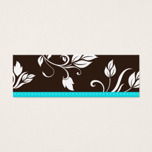 Thank You Bookmark Turquoise Blue Brown trendy (Front)