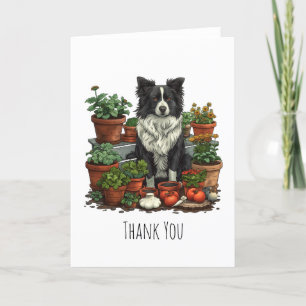 Thank You Border Collie Gardening Card