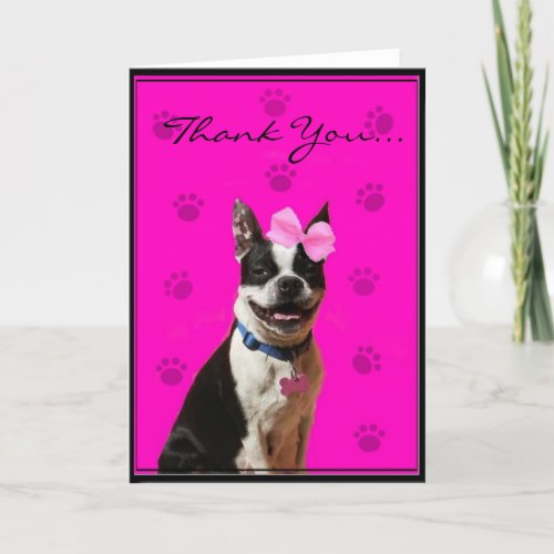 Thank You Boston Terrier Greeting Card