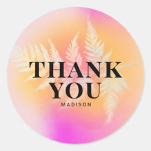 Thank You Botanical Pink Gradient