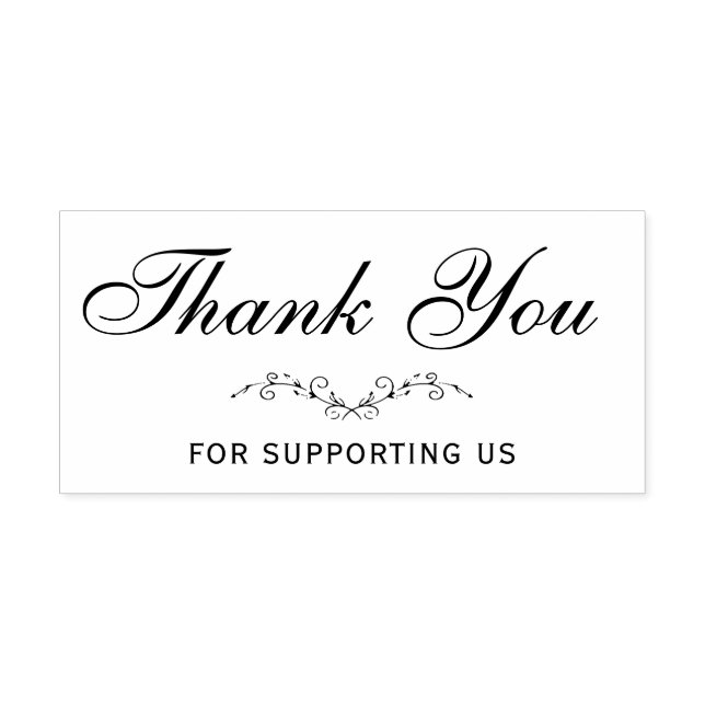 thank you botanical wreath business rubber stamp (Imprint)