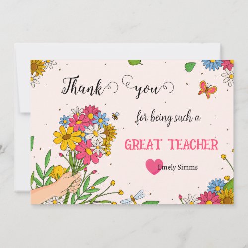 Thank You Bouquet Card