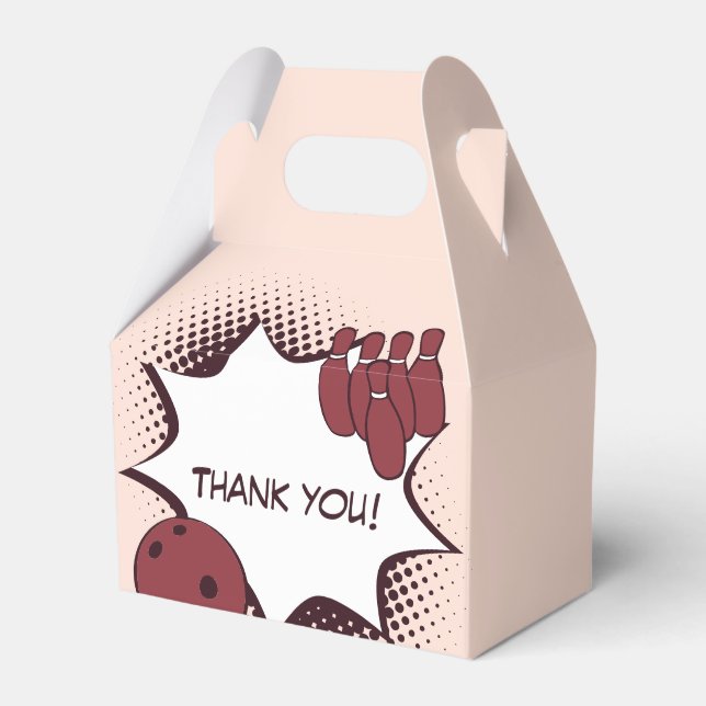 Thank you! Bowling Birthday Party  Favor Boxes (Front Side)