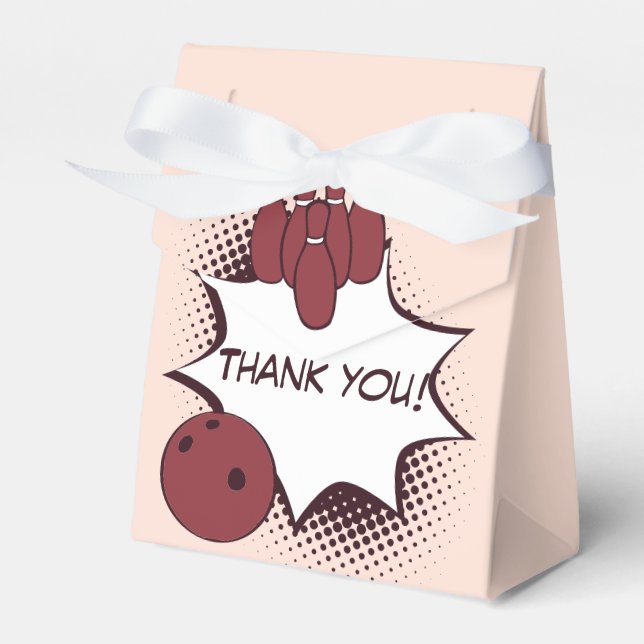Thank you! Bowling Birthday Party  Favor Boxes (Front Side)