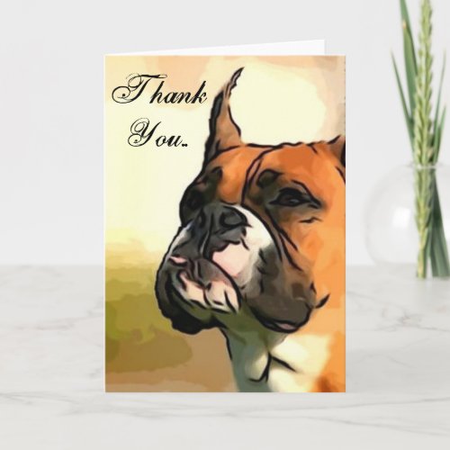 Thank You boxer dog greeting cars