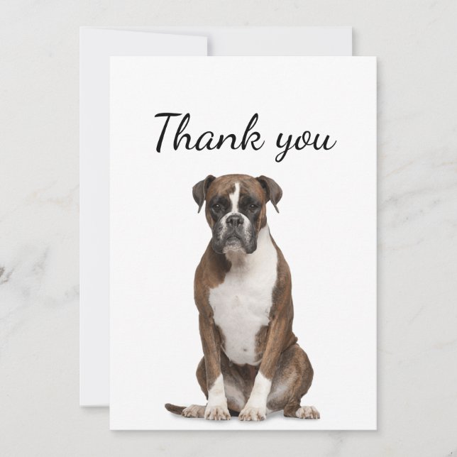 Thank You Boxer Dog Pet Animal  Card (Front)