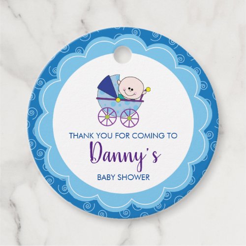 Thank you Boy Baby Shower Favor Tag
